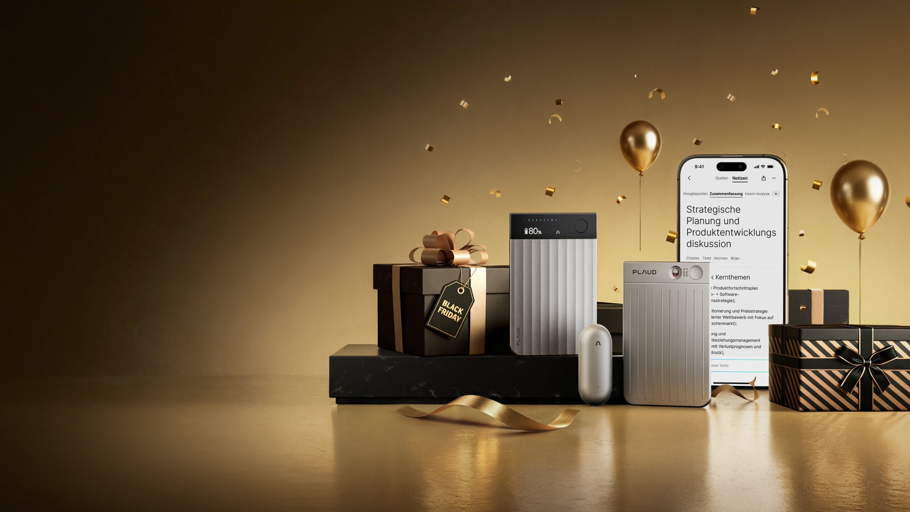 <span class="bfs-desc">Black Friday-Angebot</span>
<span class="black-friday-sale">
Bis zu <span class="highlight">20%</span> Rabatt
</span>
<span class="bfs-desc">
Verbessere dein Notizenmachen mit Plaud
</span>
<style>
.bfs-desc {
display: block;
font-size: 24px;
font-weight: 400;
}
.black-friday-sale {
font-size: 64px;
line-height: 1.5;
}
.black-friday-sale .highlight {
letter-spacing: -0.02em;
background: linear-gradient(180deg, #F6E2A2 0%, #DEAA65 100%);
-webkit-background-clip: text;
-webkit-text-fill-color: transparent;
background-clip: text;
text-fill-color: transparent;
font-size: 92px;
font-weight: 600;
}
@media screen and (max-width:1600px) {
.black-friday-sale {
font-size: 52px;
}
.black-friday-sale .highlight {
font-size: 72px;
}
}
@media screen and (max-width: 768px) {
.bfs-desc {
font-size: 18px;
}
.black-friday-sale {
font-size: 36px;
}
.black-friday-sale .highlight {
font-size: 56px;
}
}
</style>