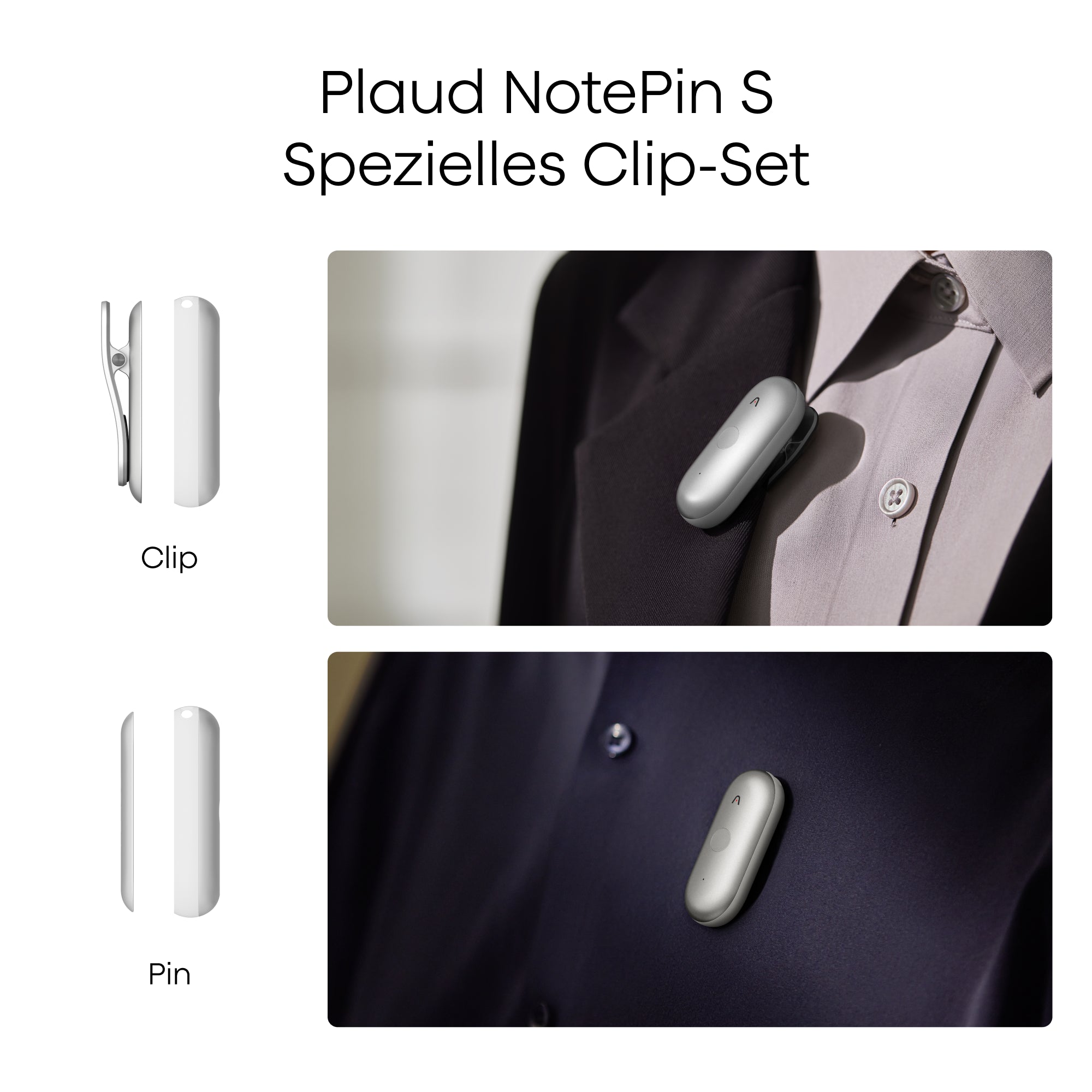 Plaud NotePin Clip & Magnetischer Pin