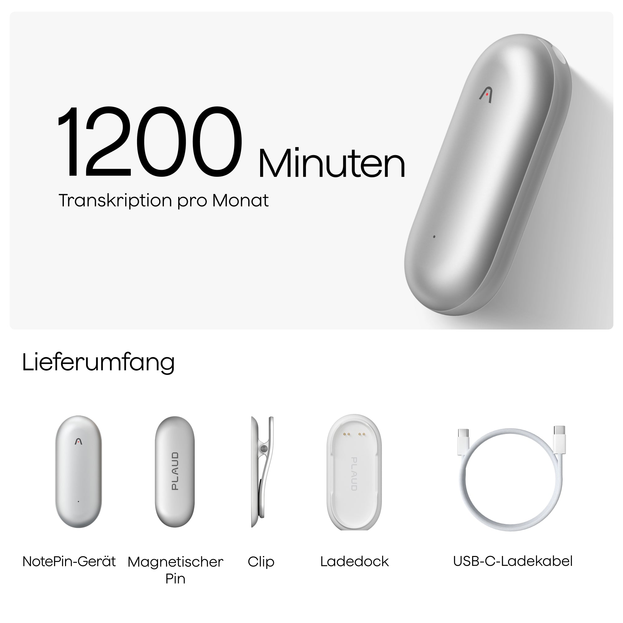 Plaud NotePin & KI Pro-Jahresabo