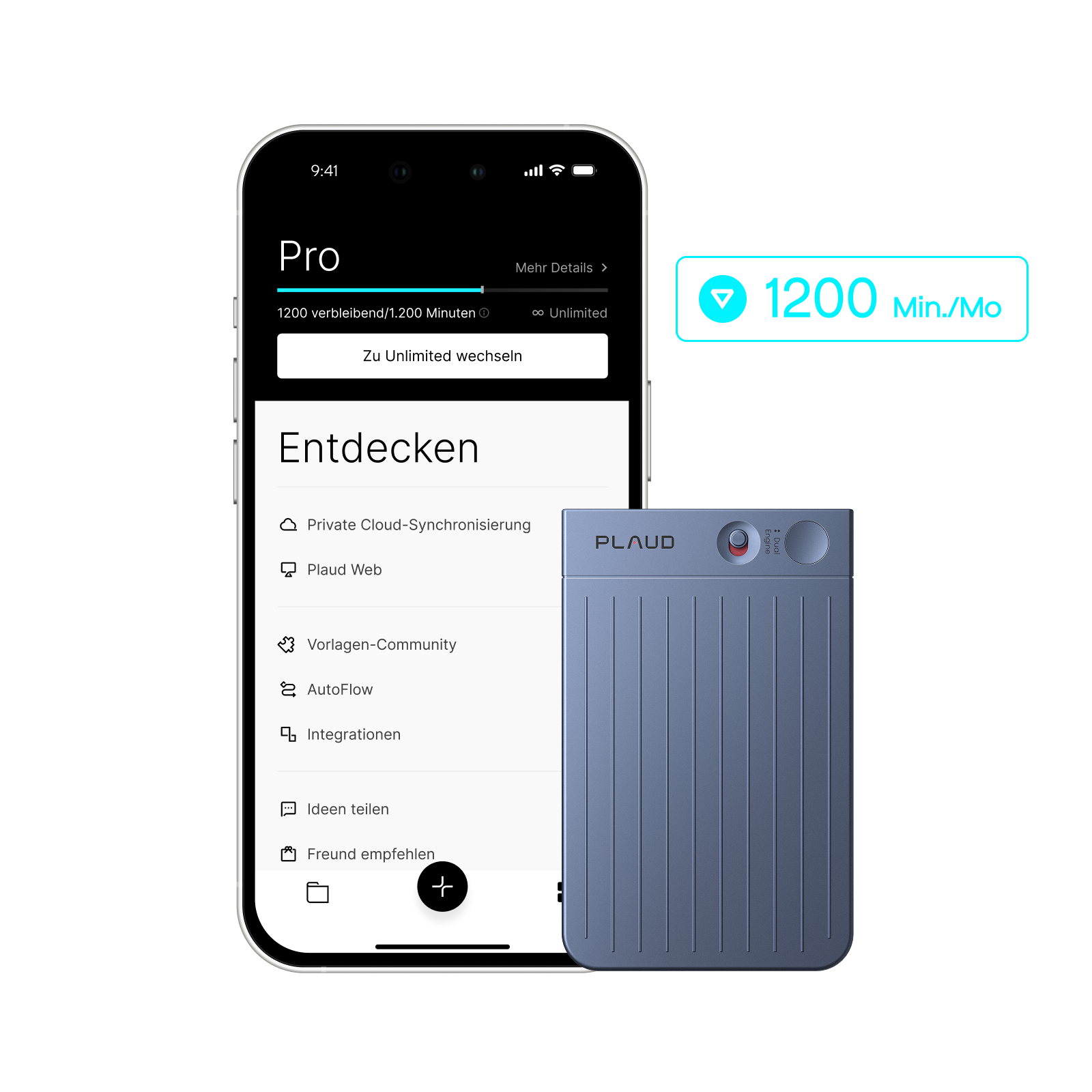 Plaud Note & KI Pro-Jahresabo