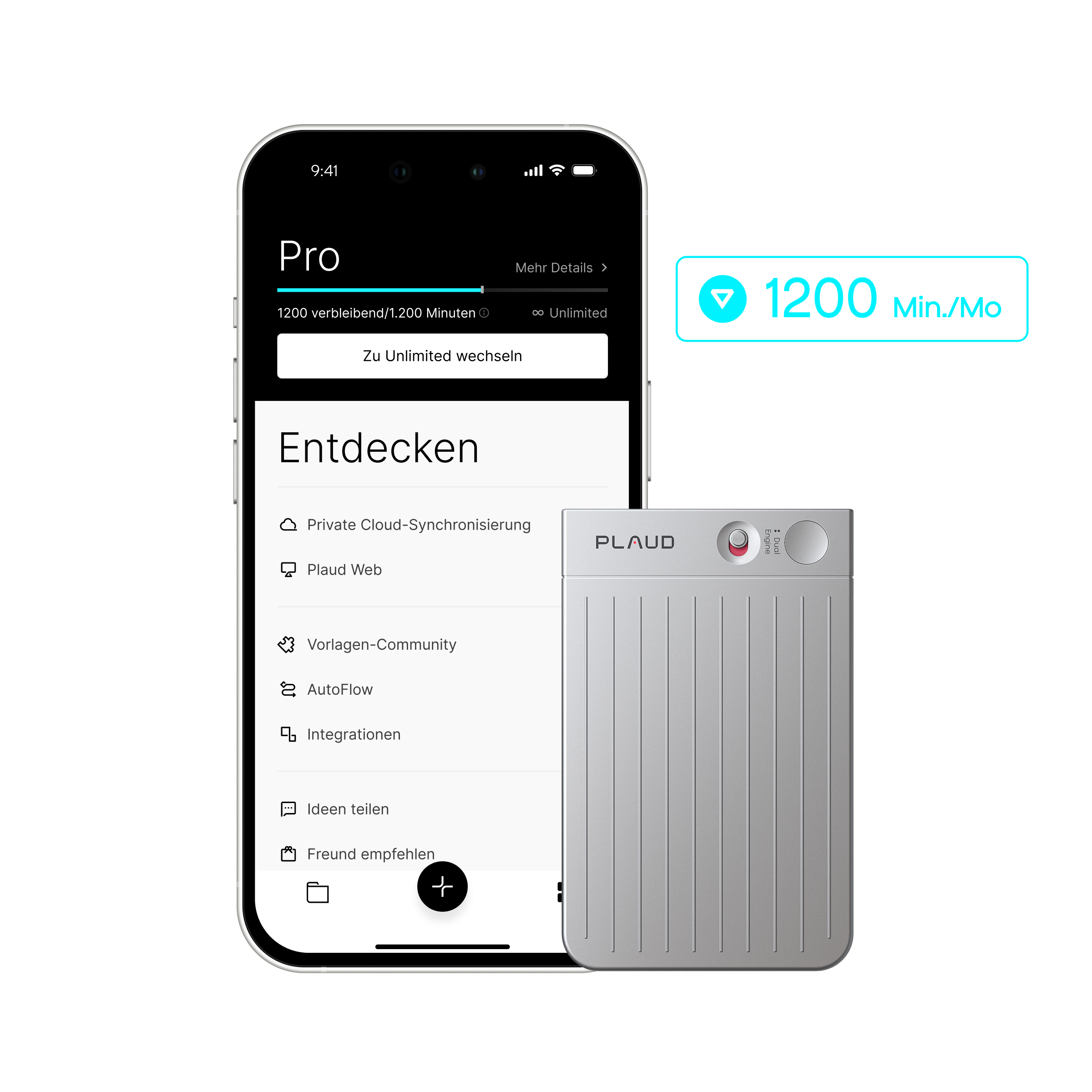 Plaud Note & KI Pro-Jahresabo