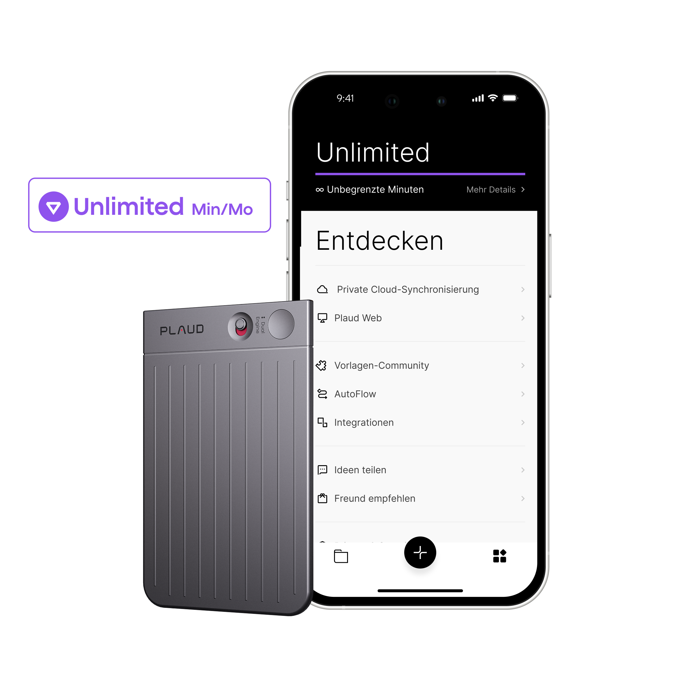 Plaud Note & KI Unbegrenzter Jahresplan