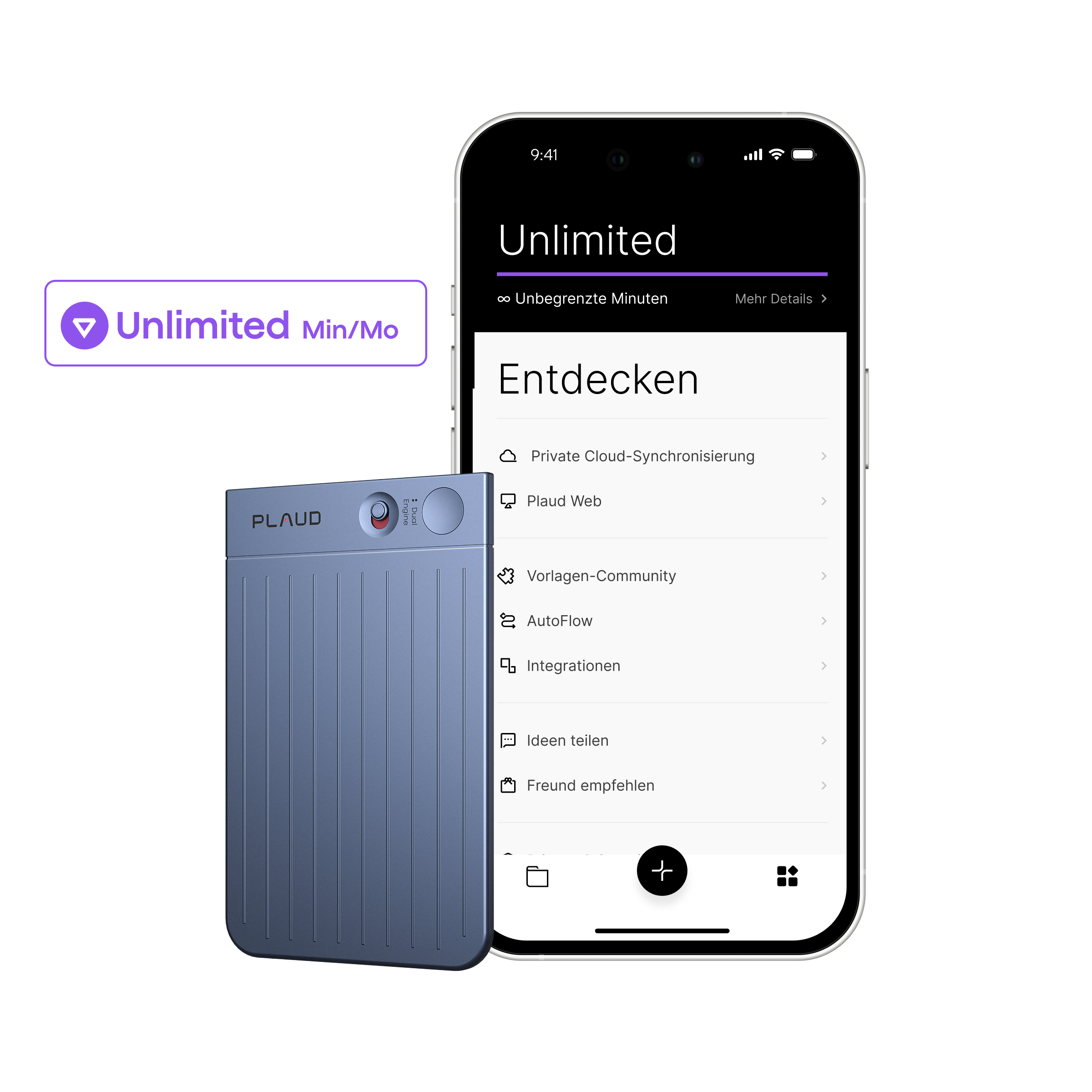 Plaud Note & KI Unbegrenzter Jahresplan