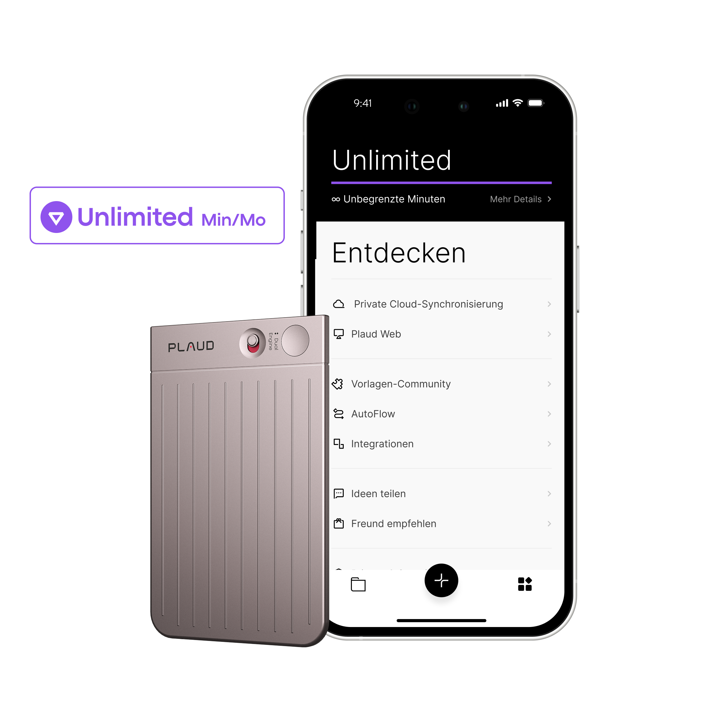 Plaud Note & KI Unbegrenzter Jahresplan
