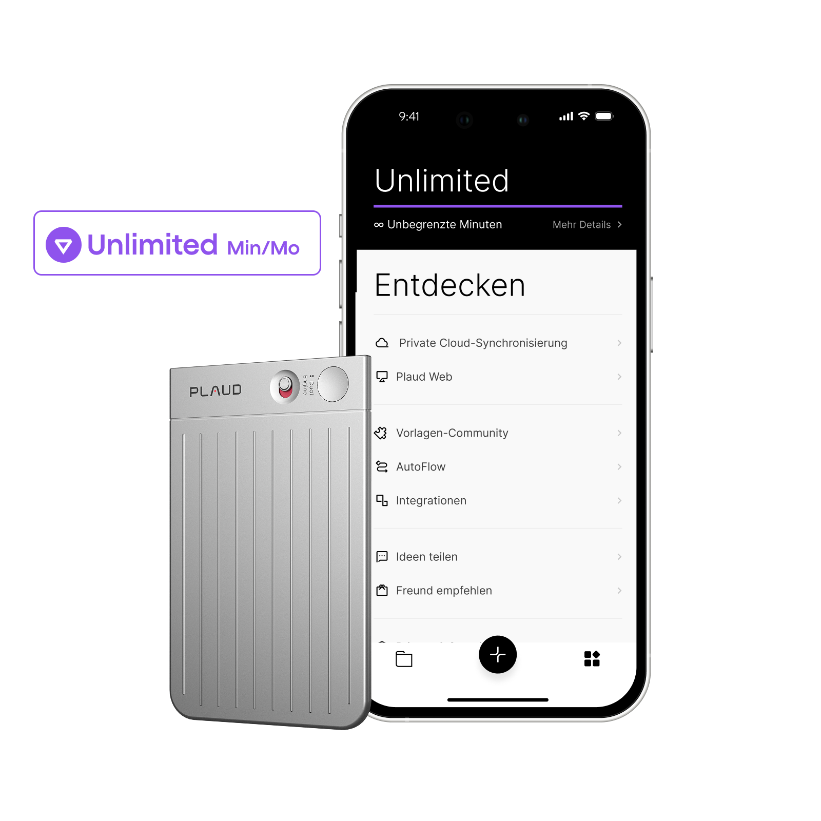 Plaud Note & KI Unbegrenzter Jahresplan