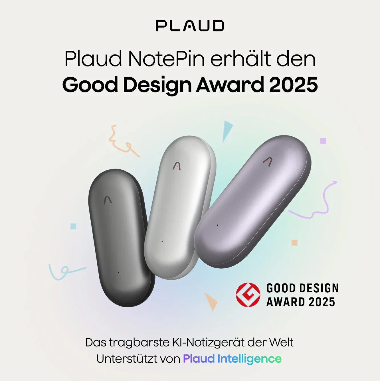 Plaud NotePin gewinnt den renommierten Good Design Award 2025: Ein Beweis für revolutionäres KI-gesteuertes Design