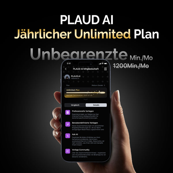 PLAUD KI Unbegrenzter Jahresabo