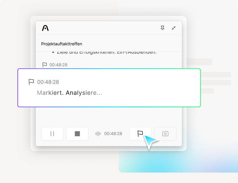 Hebe wichtige Momente hervor