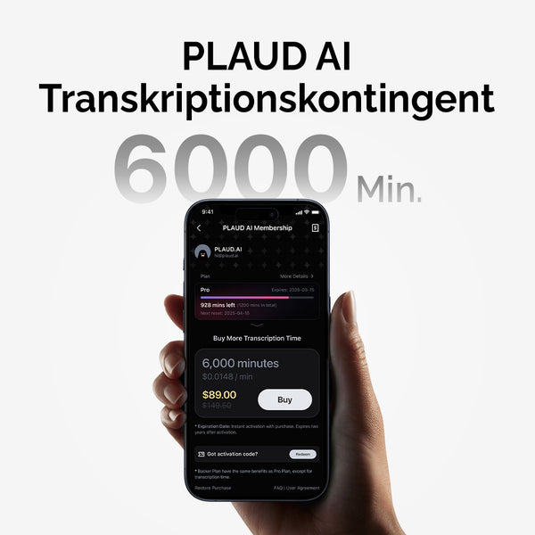 PLAUD KI Transkriptionskontingent