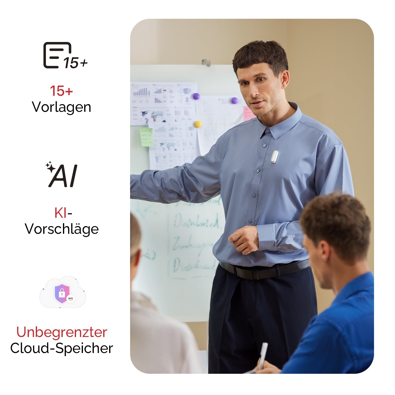 PLAUD NotePin - Tragbares KI-Notizgerät
