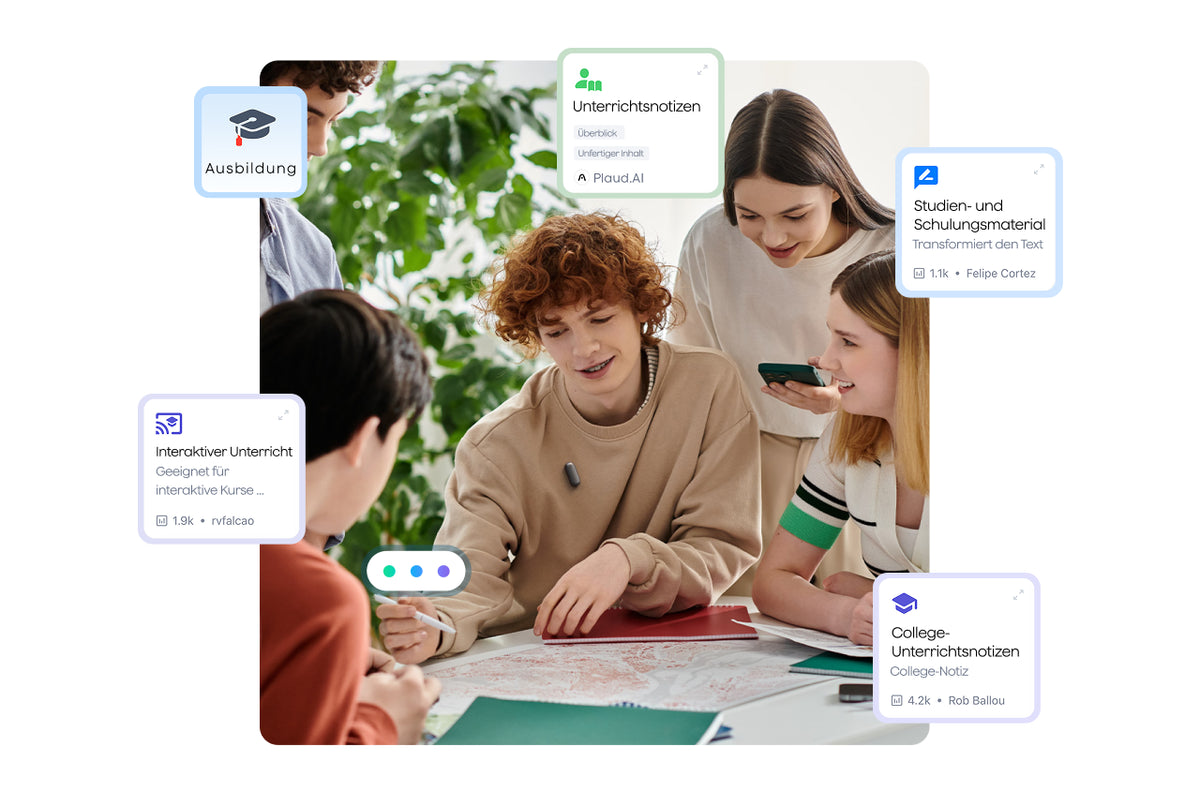 Studenten nutzen den Plaud NotePin für Unterrichtsnotizen und Studienmaterial in der Ausbildung.