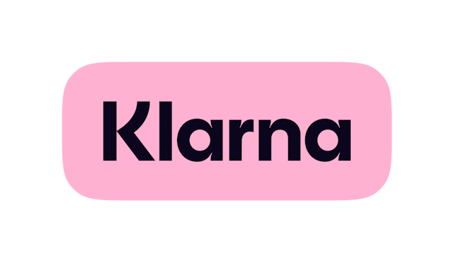 Klarna Logo auf pinkfarbenem Hintergrund.