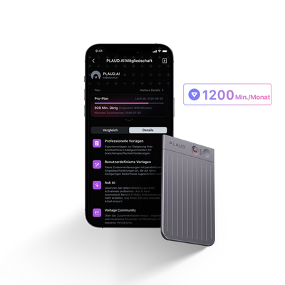 Plaud Note & KI Pro-Jahresabo
