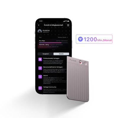 Plaud Note & KI Pro-Jahresabo