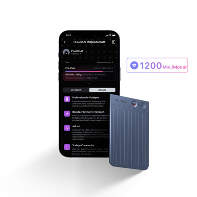 Plaud Note & KI Pro-Jahresabo