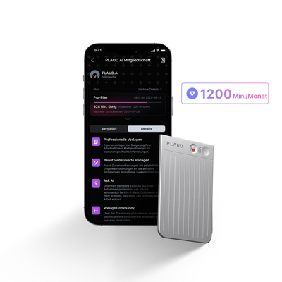 Plaud Note & KI Pro-Jahresabo