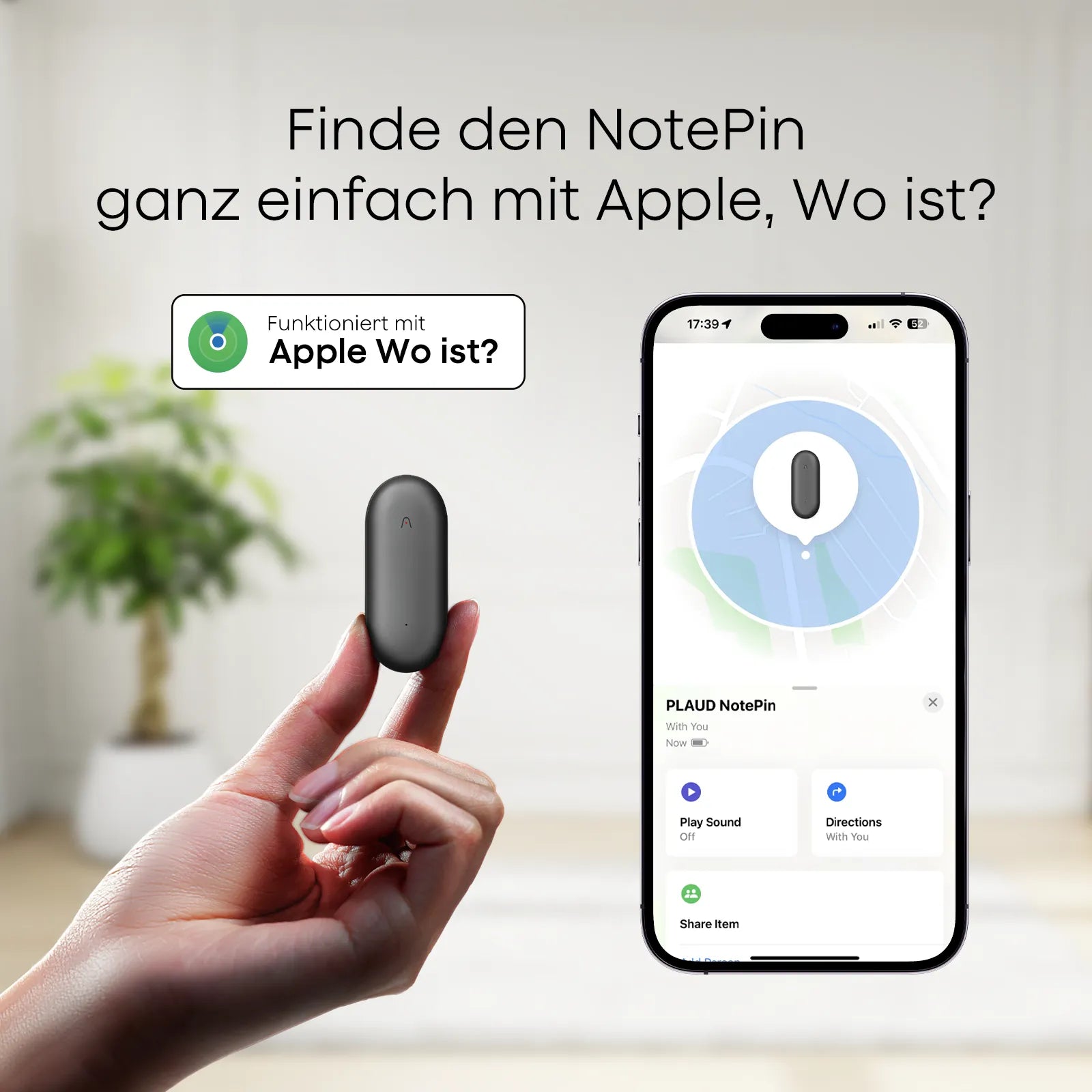 Plaud NotePin - Tragbares KI-Notizgerät
