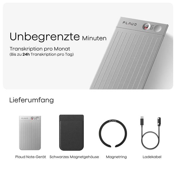 Plaud Note & KI Unbegrenzter Jahresplan
