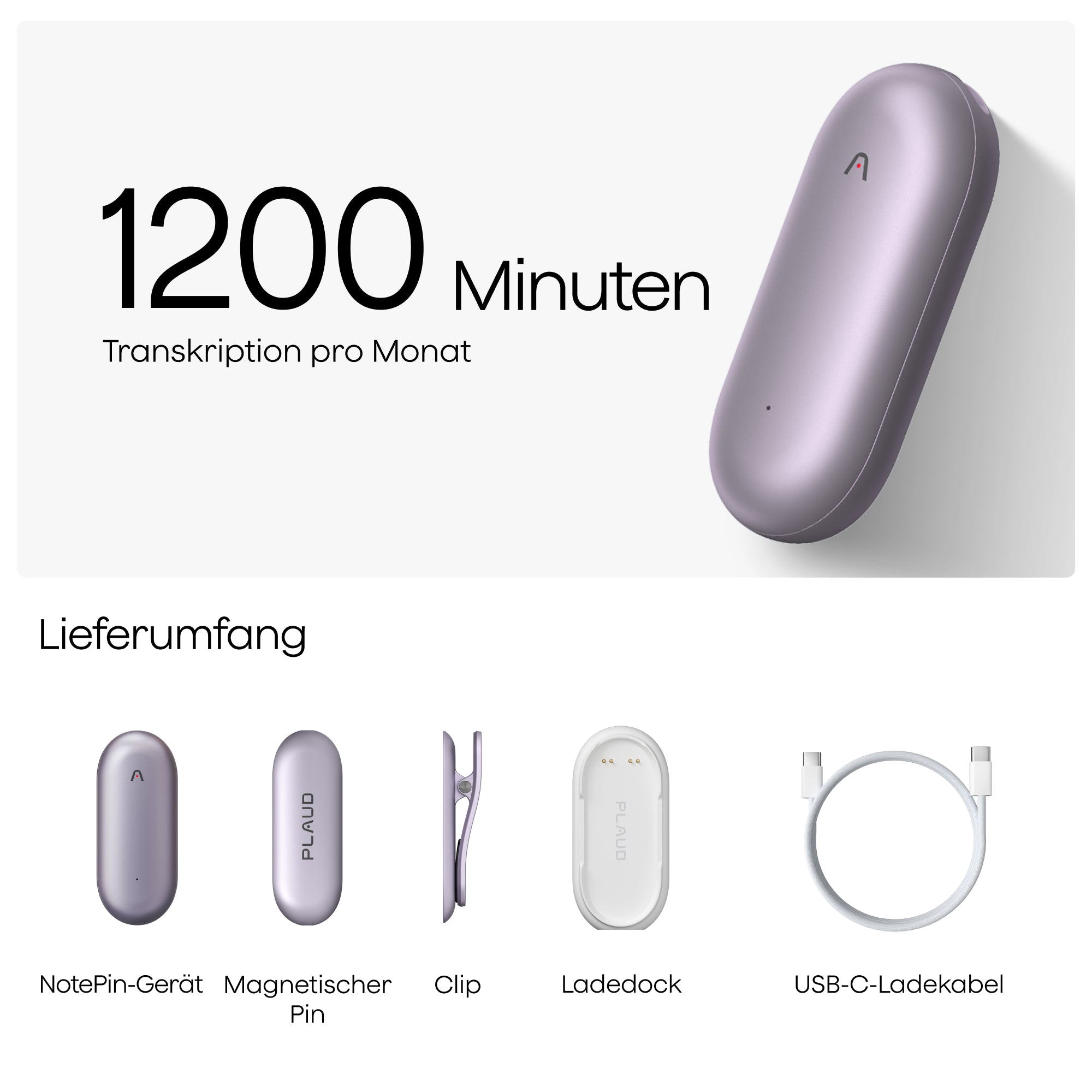 Plaud NotePin & KI Pro-Jahresabo