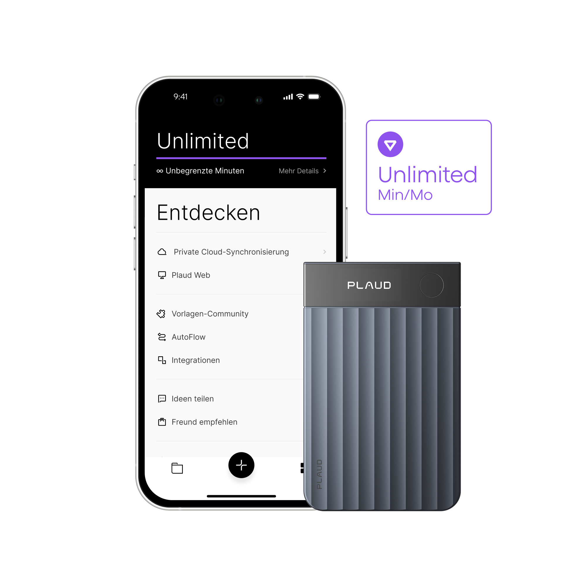 Plaud Note Pro & KI Unbegrenzter Jahresplan