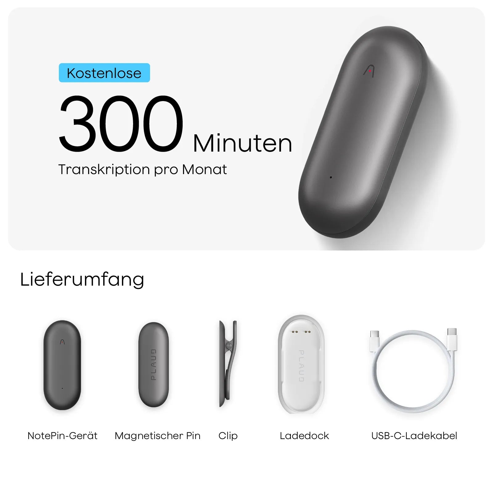 Plaud NotePin - Tragbares KI-Notizgerät