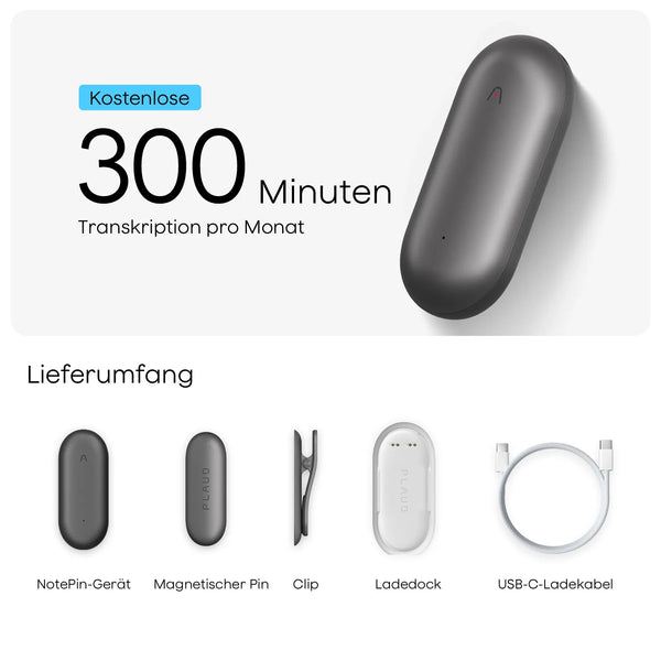 Plaud NotePin - Tragbares KI-Notizgerät
