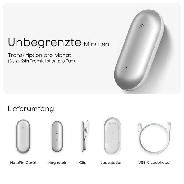 Plaud NotePin & KI Unbegrenzter Jahresplan
