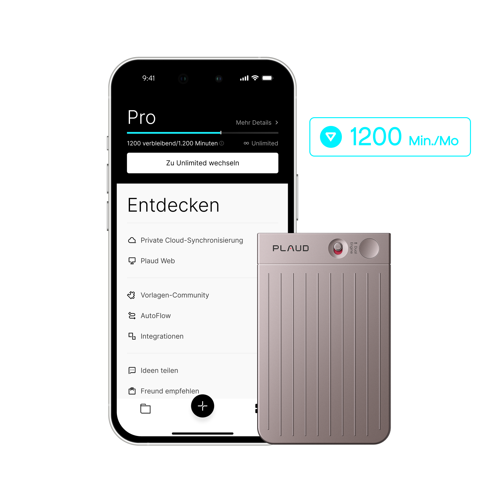Plaud Note & KI Pro-Jahresabo