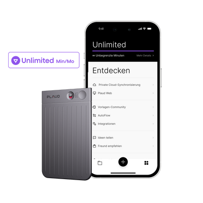 Plaud Note & KI Unbegrenzter Jahresplan