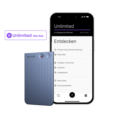 Plaud Note & KI Unbegrenzter Jahresplan