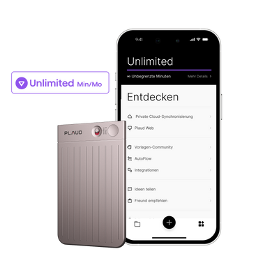 Plaud Note & KI Unbegrenzter Jahresplan