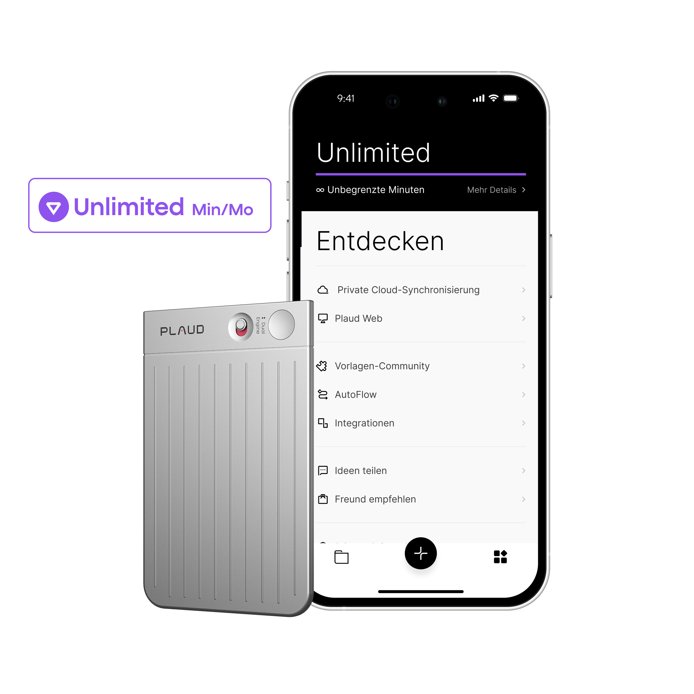 Plaud Note & KI Unbegrenzter Jahresplan