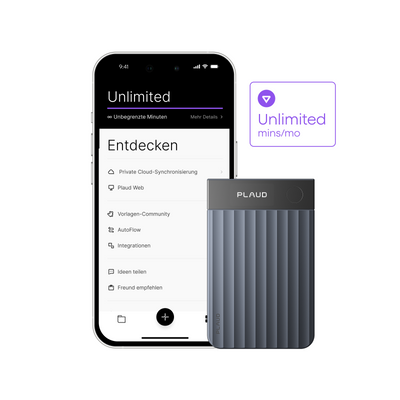 Plaud Note Pro & KI Unbegrenzter Jahresplan