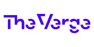Das lilafarbene Logo der Technologie-Website The Verge.